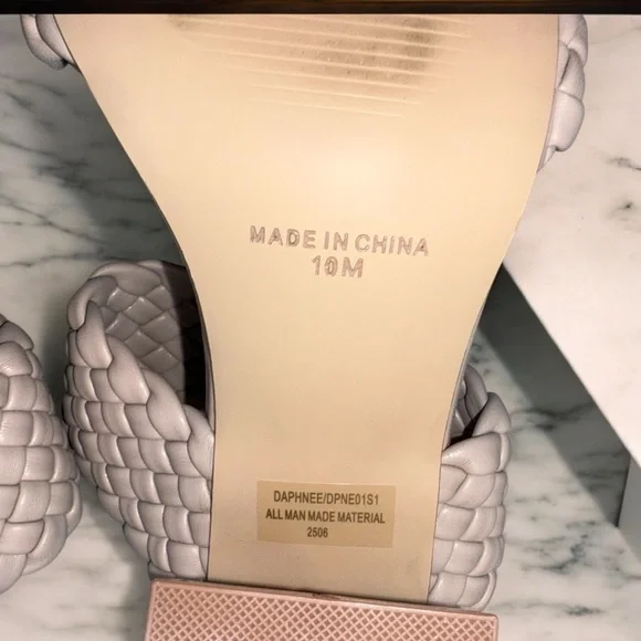 Steve Madden Daphne Braided Block Heel 10M Taupe - Picture 4 of 7